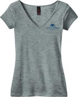 District Juniors Extreme Heather V-Neck Tee, Magnet Grey